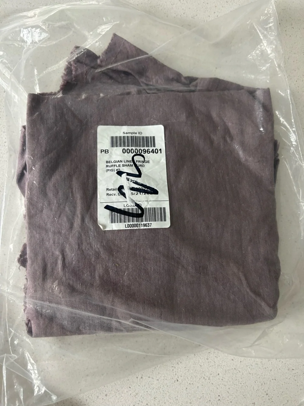 Pottery Barn Belgian Flax Linen Fringe Ruffle Fig EURO Sham 1